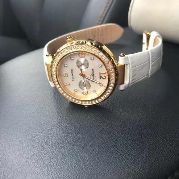 Torneau  Ladies Gold Tone Crystal Watch